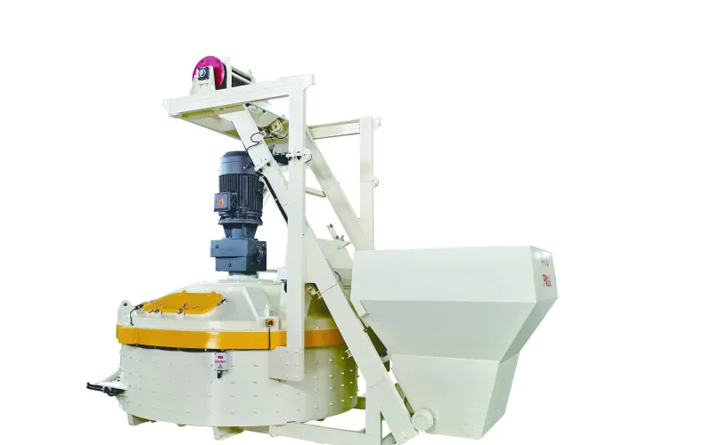 Планетарный бетоносмеситель со скиповым подъемником